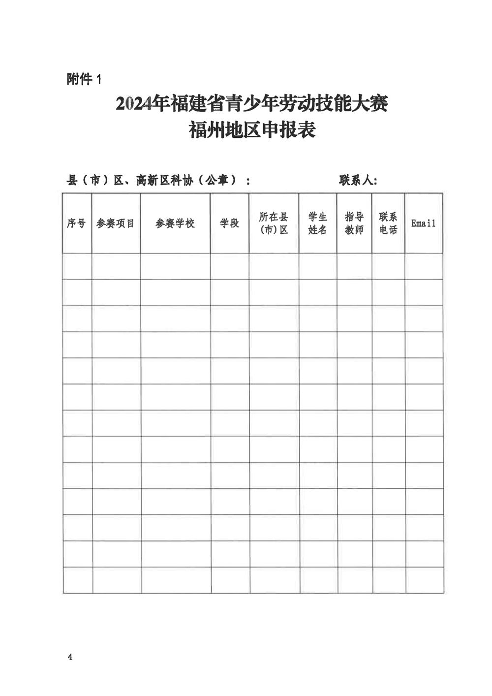關(guān)于組織參加2024年福建省青少年勞動技能大賽的通知 關(guān)于組織參加2024年福建省青少年勞動技能大賽的通知